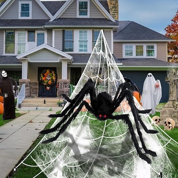 Transform Your Garden with Halloween Inflatable Outdoor Decorations and Spider Webs