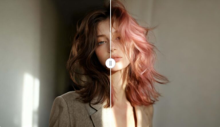 (Use VisualGPT to turn hair pinkish-brown)