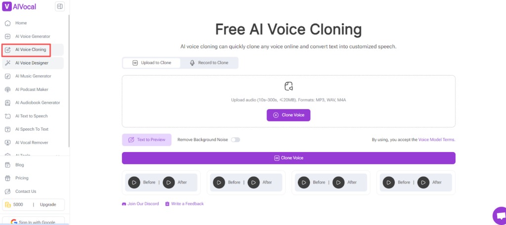 AIVocal AI Voice Cloning - Quickly Clone Any Voice Online